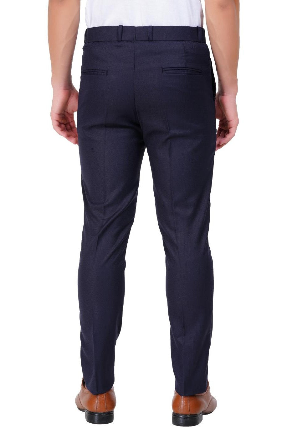 Essential Navy Italian Flex Waist Trouser