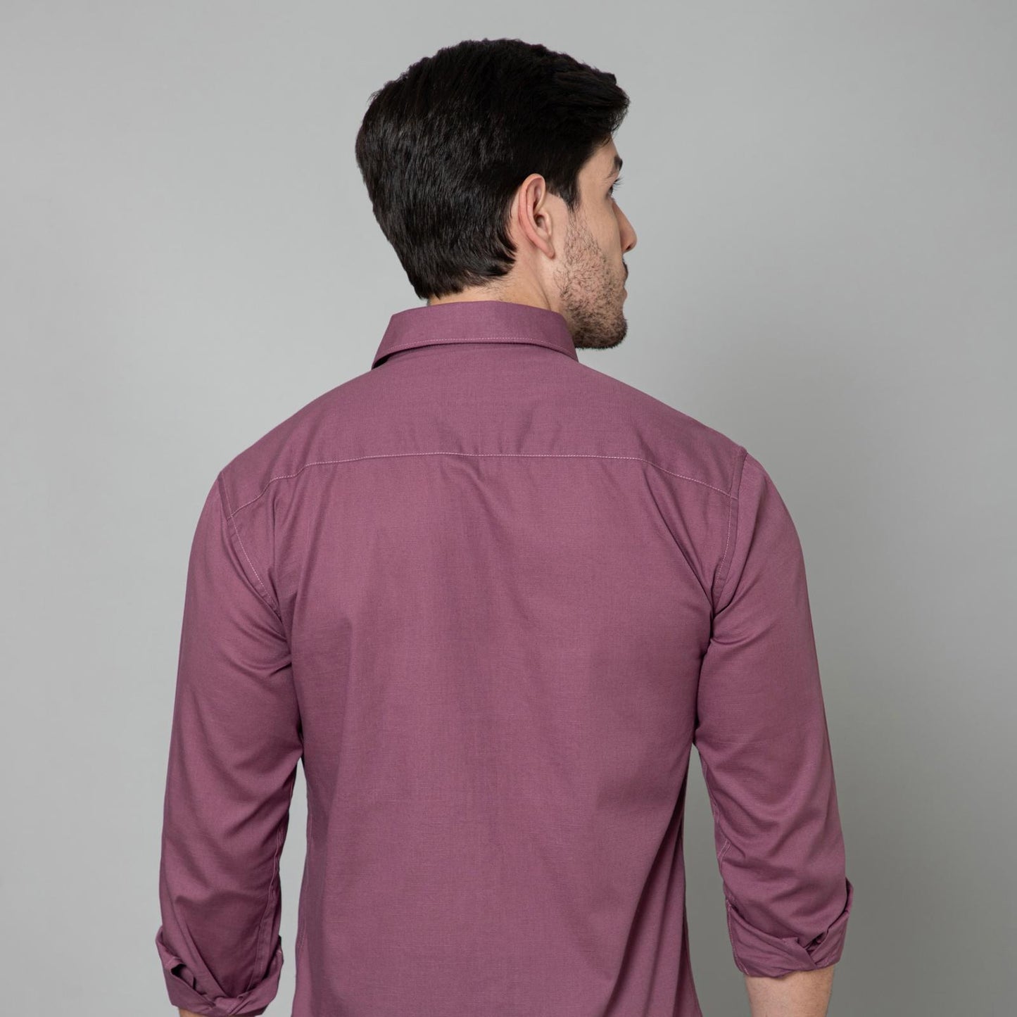 Wine Maroon Solid Smart Stain Proof Shirt