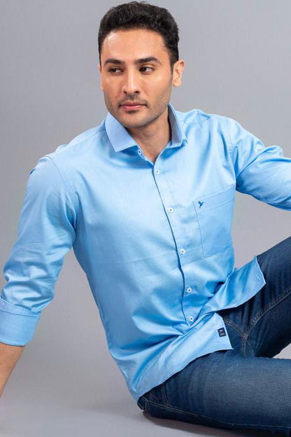 Blue Sky Solid Smart Stain Proof Shirt