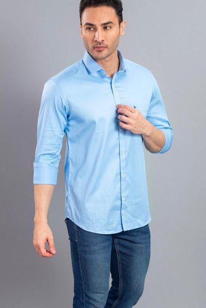 Blue Sky Solid Smart Stain Proof Shirt