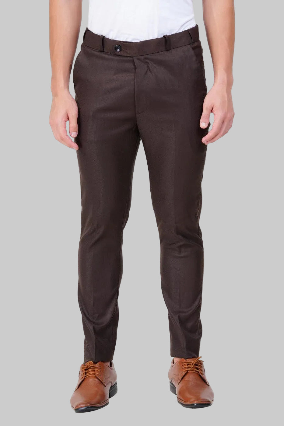 Dark Brown Italian Flex Waist Trouser