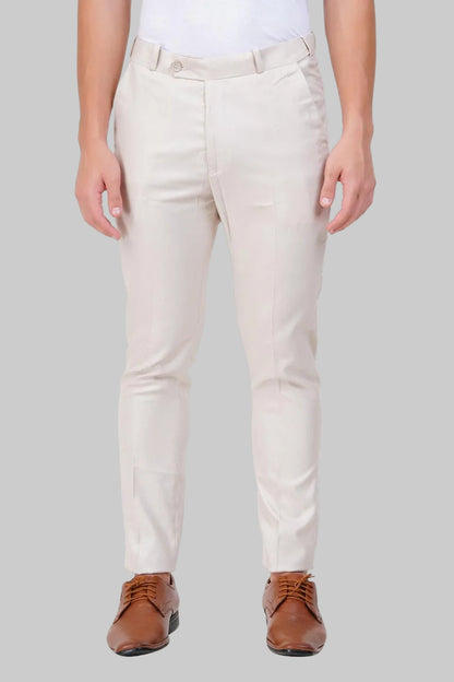 Off White Italian Flex Waist Formal Trouser