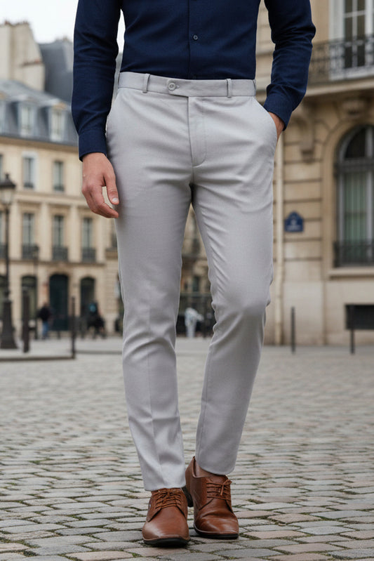 Mild Grey Italian Flex Waist Formal Trouser