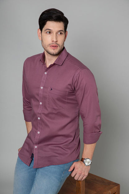 Wine Maroon Solid Smart Stain Proof Shirt