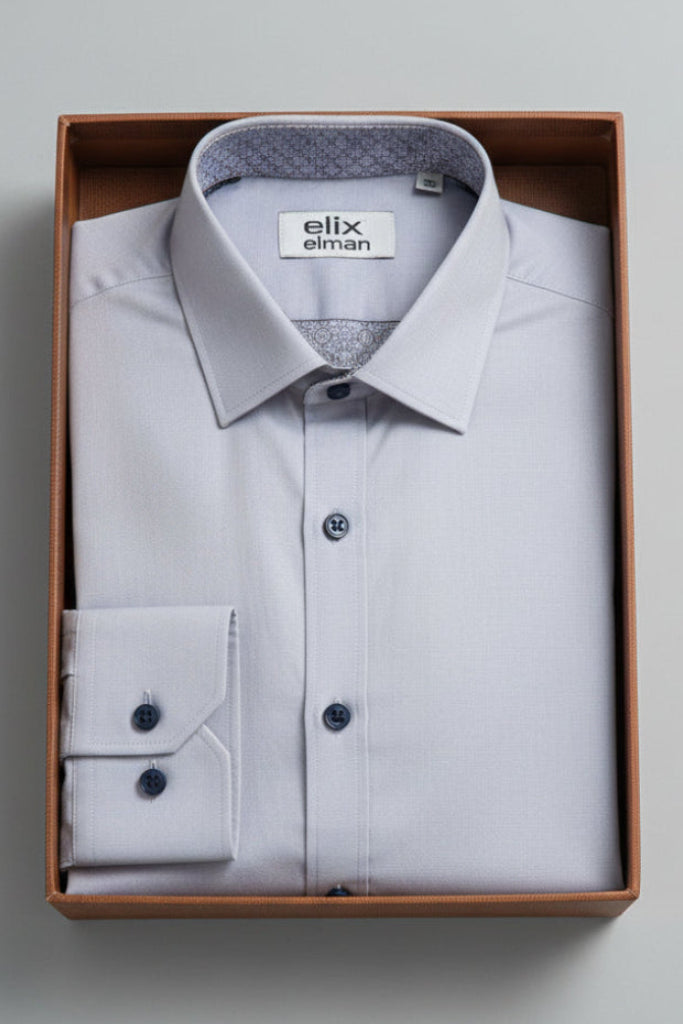 Grey Moon Solid Smart Stain Proof Shirt