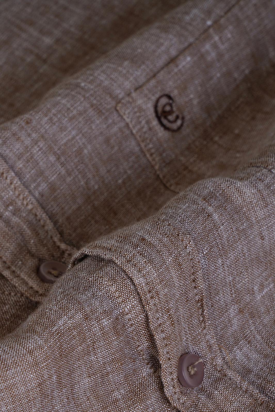 Beige Camel Luxe Linen Shirt