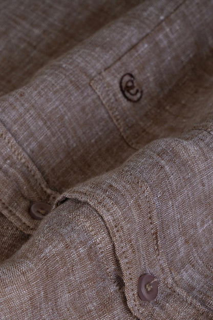 Beige Camel Luxe Linen Shirt