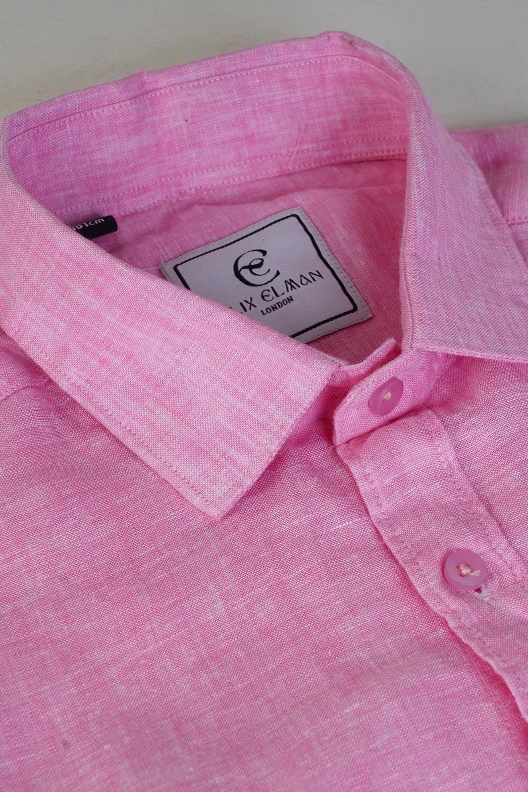 English Pink Luxe Linen Shirt