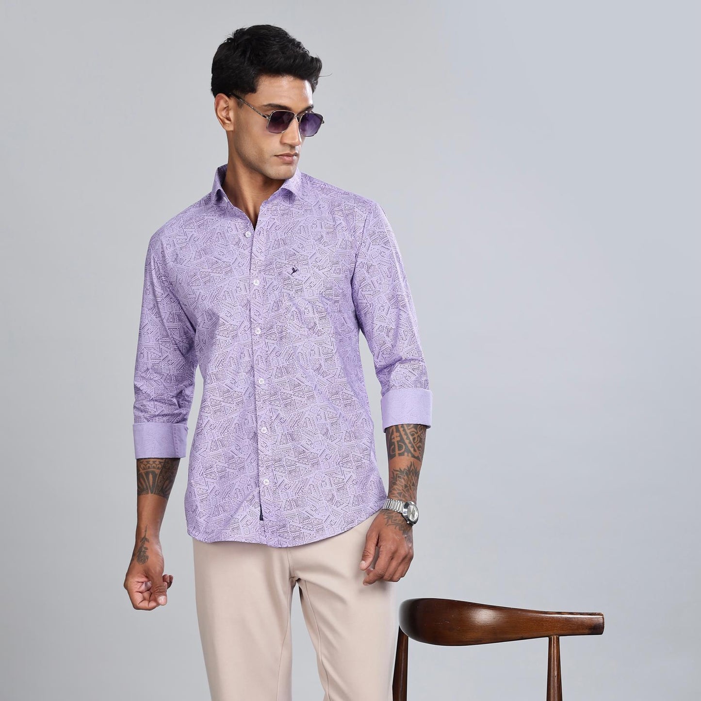 Luxe Lavender Geo-Print Stain Proof