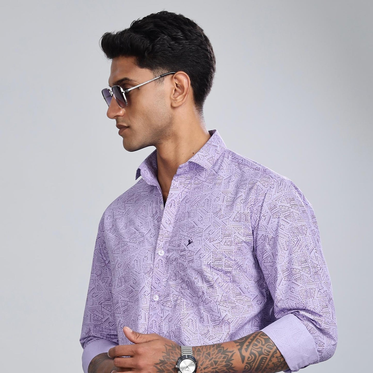 Luxe Lavender Geo-Print Stain Proof