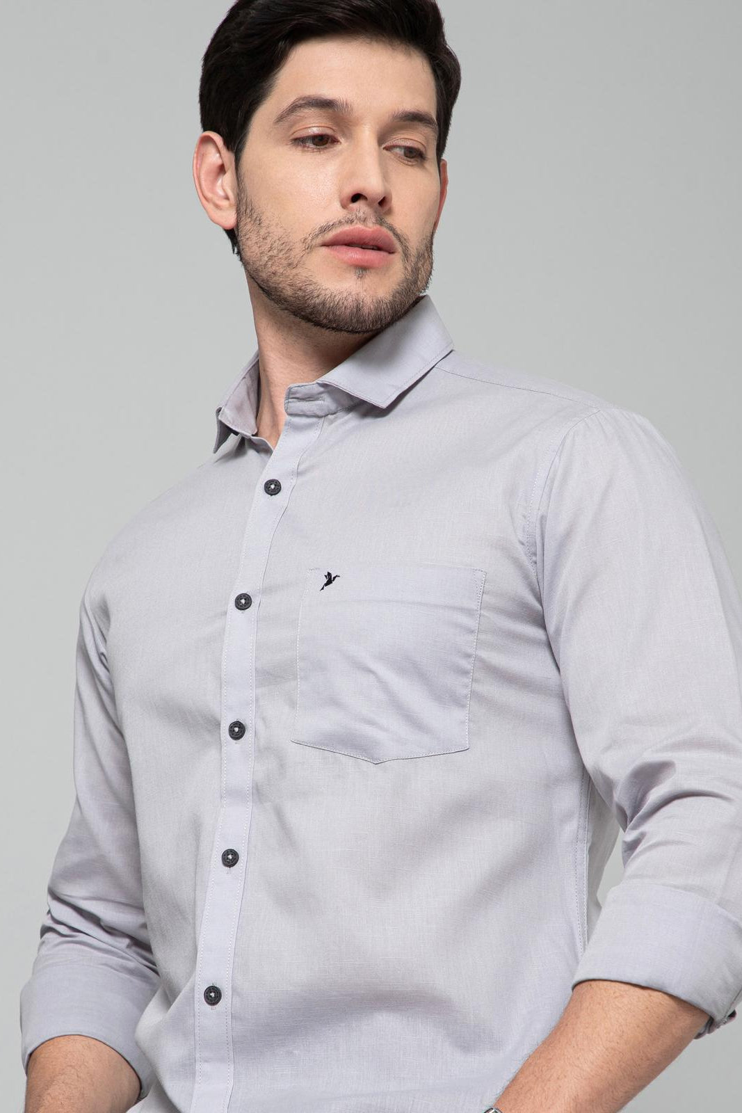 Grey Moon Solid Smart Stain Proof Shirt