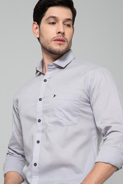 Grey Moon Solid Smart Stain Proof Shirt