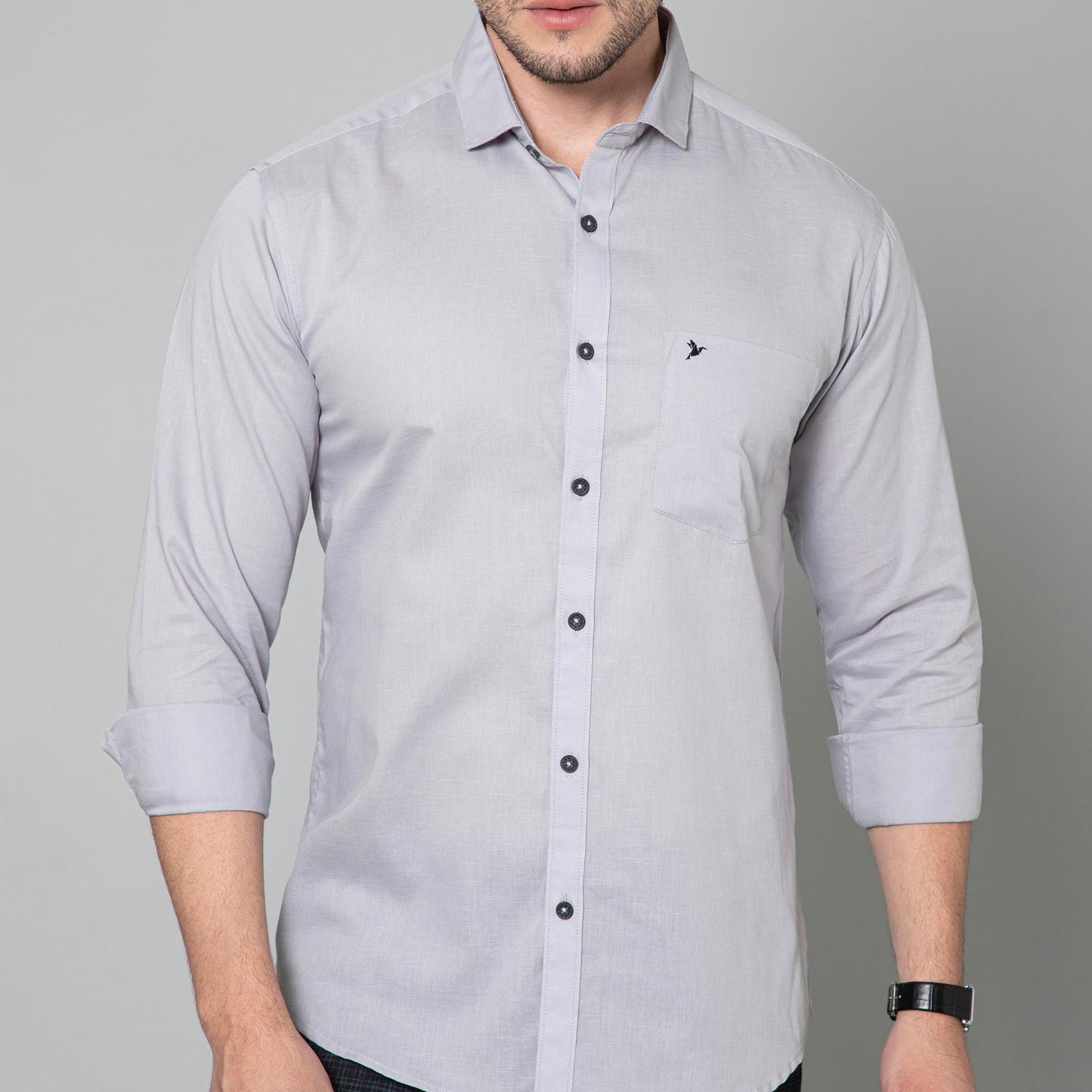 Grey Moon Solid Smart Stain Proof Shirt