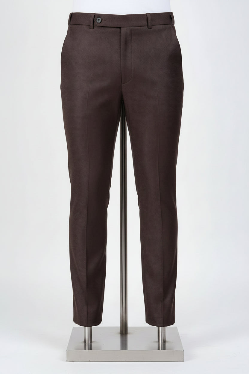 Dark Brown Italian Flex Waist Trouser