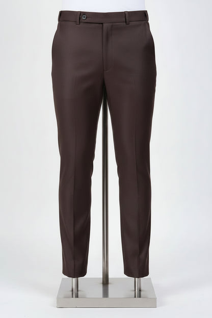 Dark Brown Italian Flex Waist Trouser