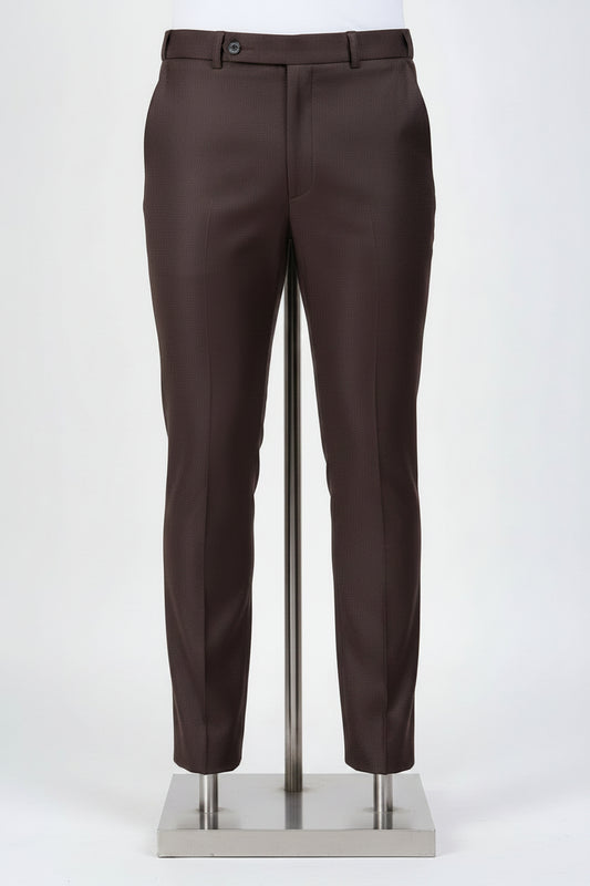 Dark Brown Italian Flex Waist Trouser