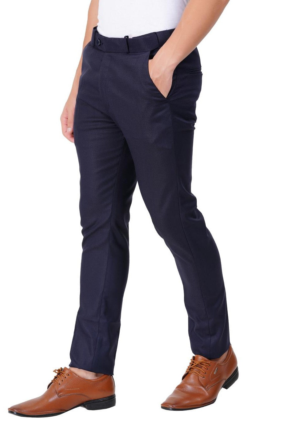 Essential Navy Italian Flex Waist Trouser