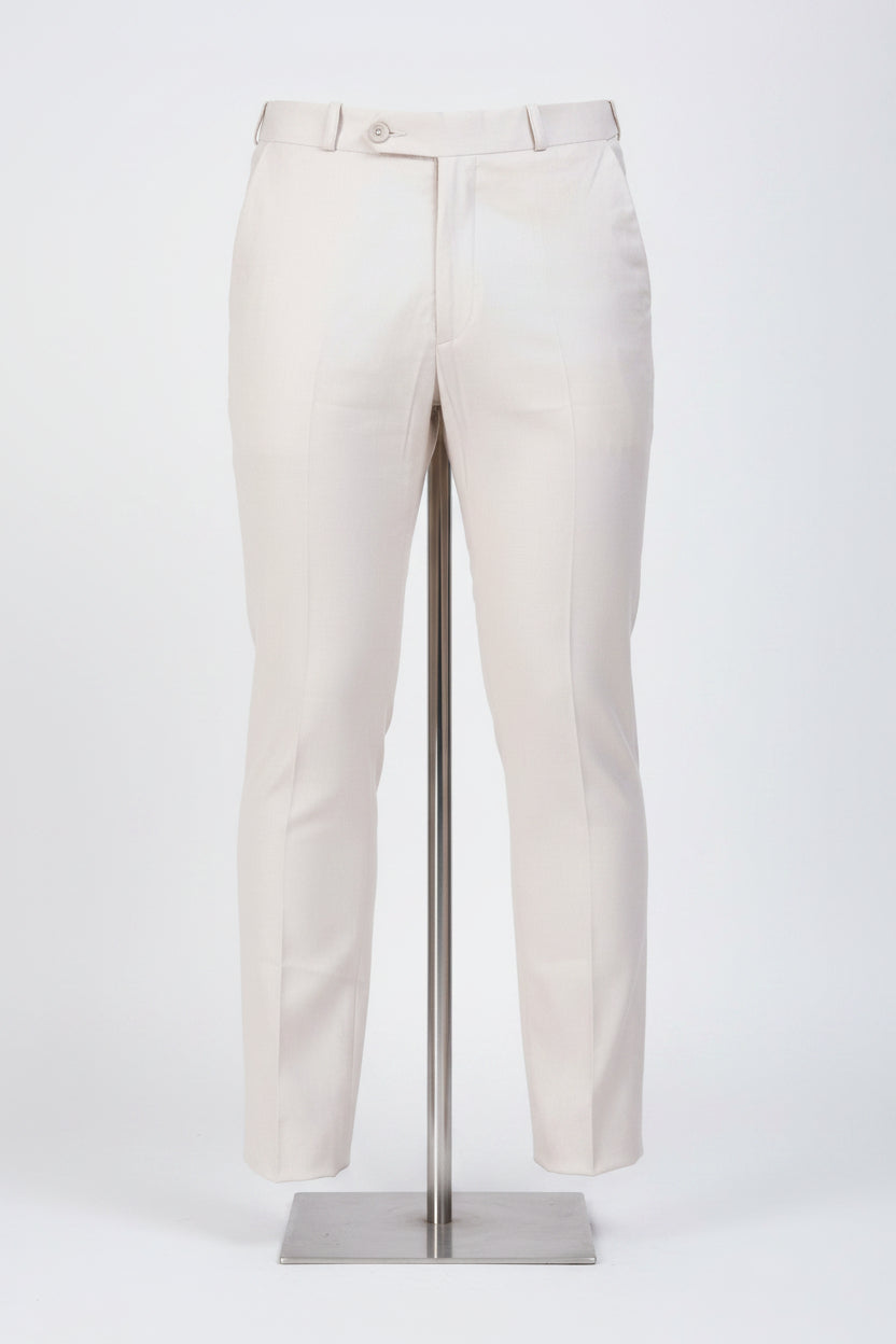 Off White Italian Flex Waist Formal Trouser