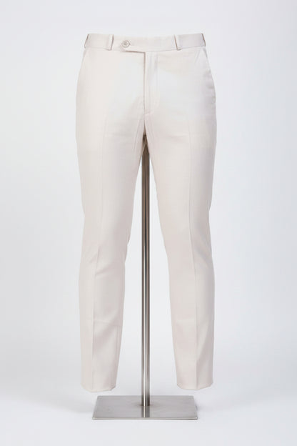 Off White Italian Flex Waist Formal Trouser