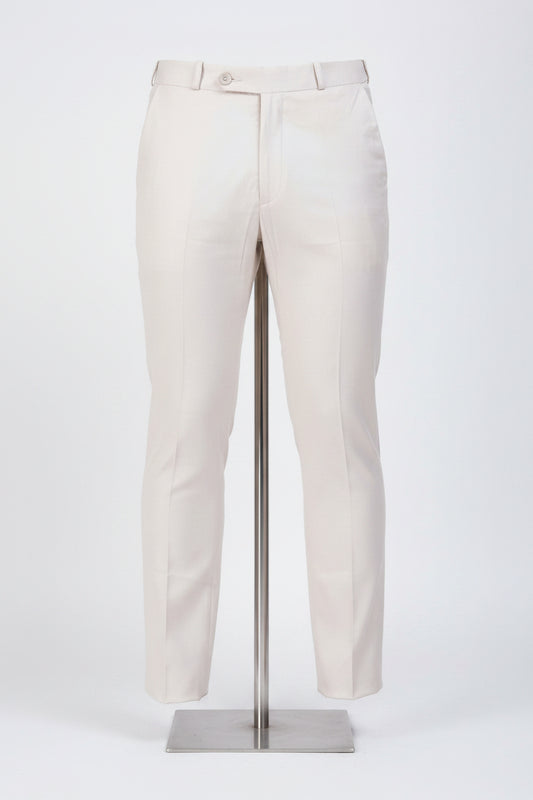 Off White Italian Flex Waist Formal Trouser