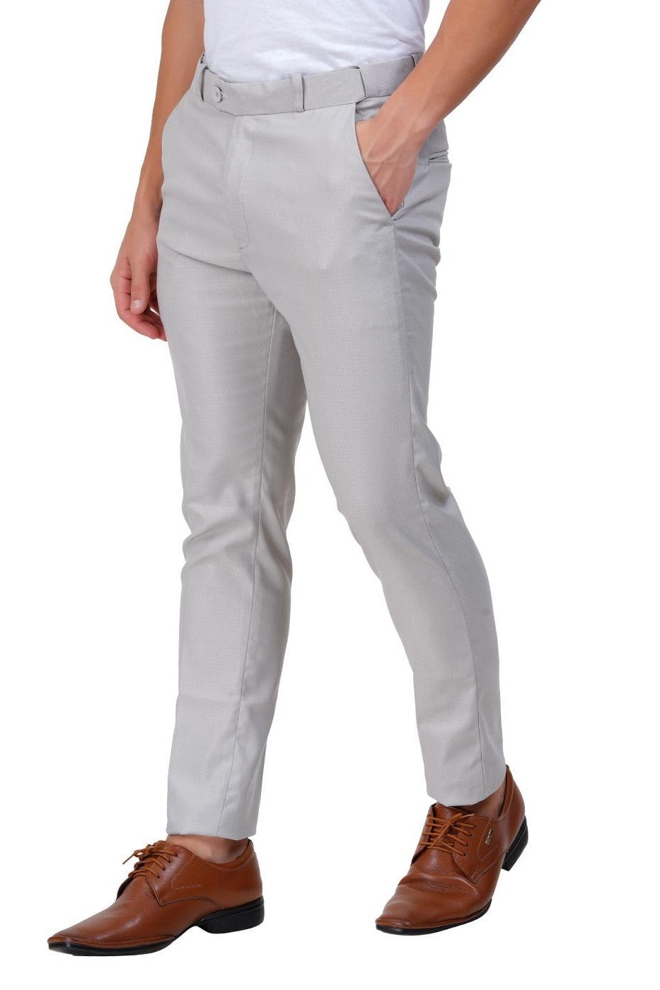 Mild Grey Italian Flex Waist Formal Trouser