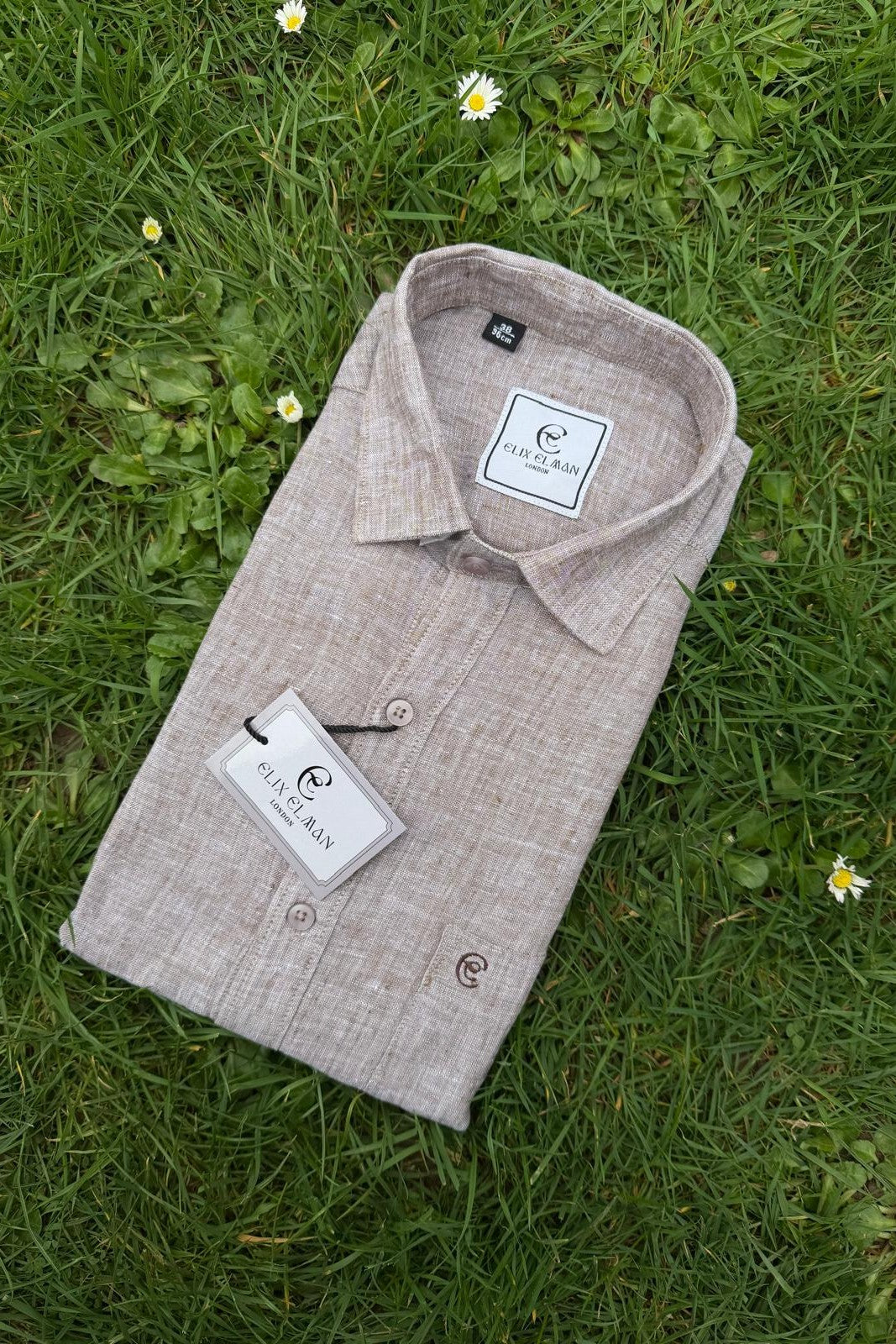 Beige Camel Luxe Linen Shirt
