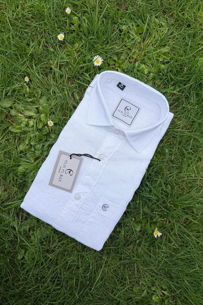 Pure White Luxe Linen Shirt